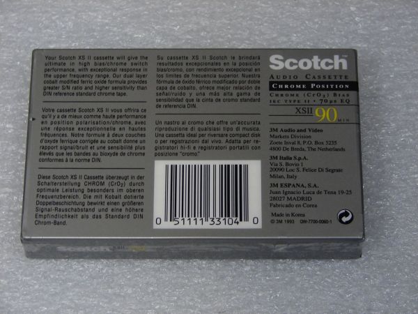 Аудиокассета Scotch XSII 90 (US) (1993 - 1996 г.)