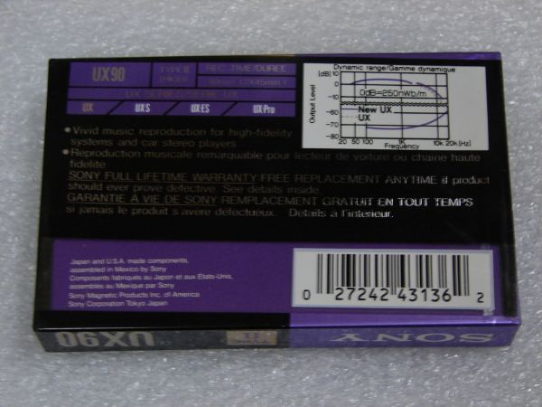 Аудиокассета SONY UX 90 (US) (1990 - 1992 г.)