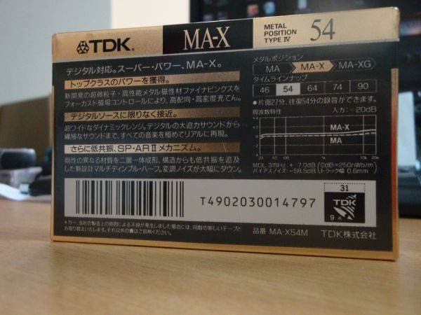 Аудиокассета TDK MA-X 54 (Японский рынок) (1990-1991г.)