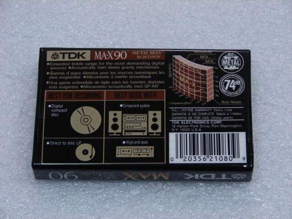 Аудиокассета TDK MA-X 90 (US) (1992 - 1997 г.)