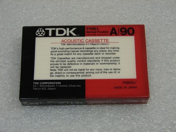Аудиокассета TDK A 90 (EU) (1986 - 1987 г.)