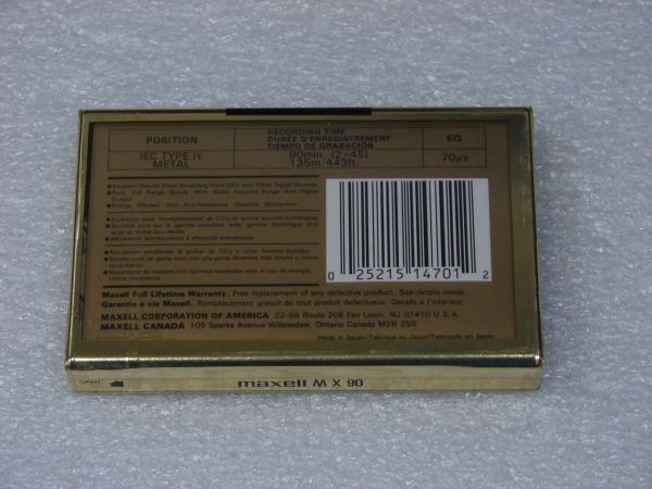 Аудиокассета Maxell MX 90 (US) (1992 - 1996 г.)