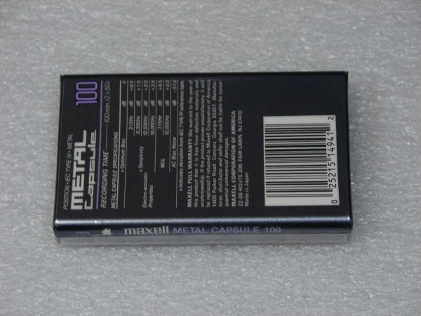 Аудиокассета Maxell Metal Capsule 100 (JP) (1991 - 1992 г.)