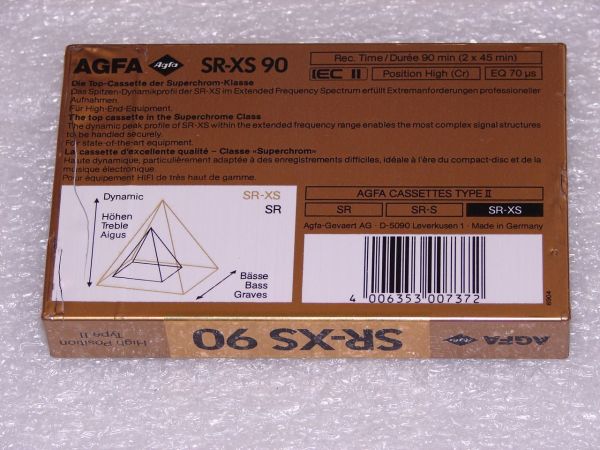 Аудиокассета Agfa SR-XS 90 (1989-1991г.)