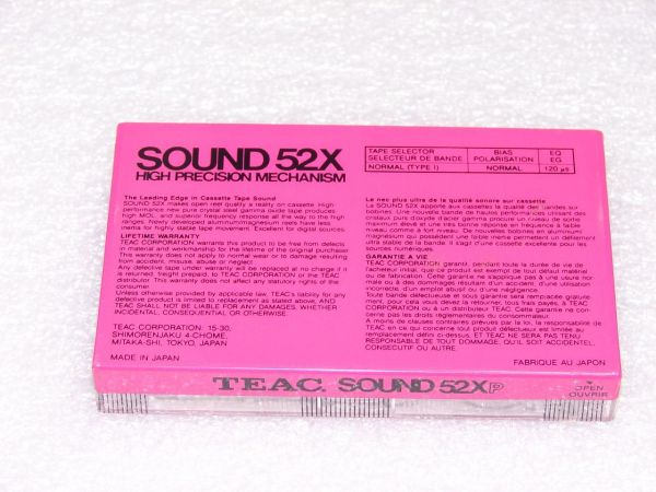 Аудиокассета Teac Sound 52Xp (1986 - 1987 г.)