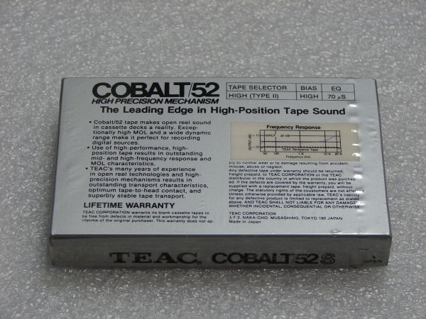 Аудиокассета TEAC COBALT 52S (1984 - 1985 г.)