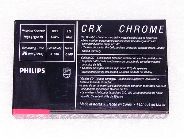 Аудиокассета Philips CRX 90 (US) (1987 - 1988 г.)