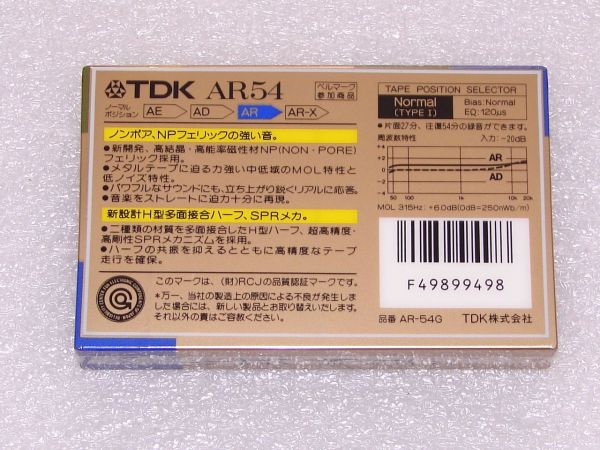 Аудиокассета TDK AR 54 (JP) (1987 - 1988 г.)
