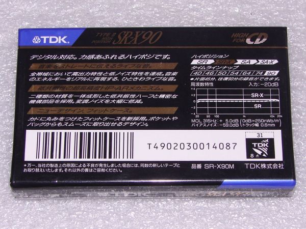 Аудиокассета TDK SR-X 90 (JP) (1990 - 1991 г.)