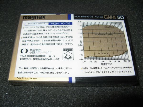 Аудиокассета Magnax GM-II 50 (JP) (1981 - 1982 г.)