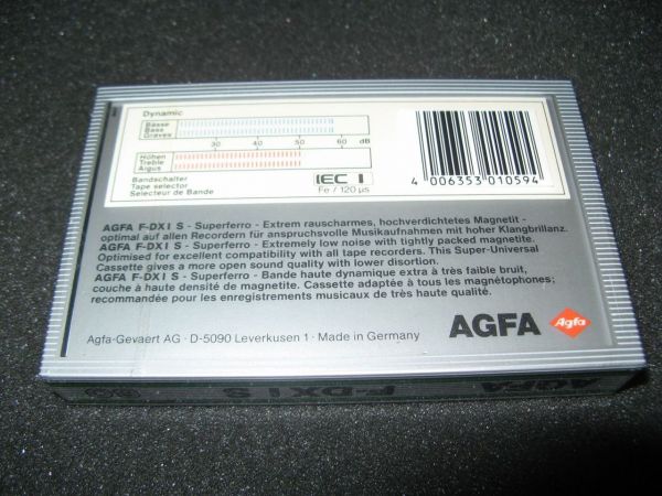 Аудиокассета Agfa F DX IS 90 (1987 - 1989 г.)