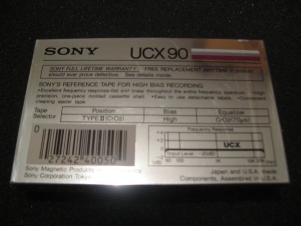 Аудиокассета Sony UCX 90 (US) (1985 г.)