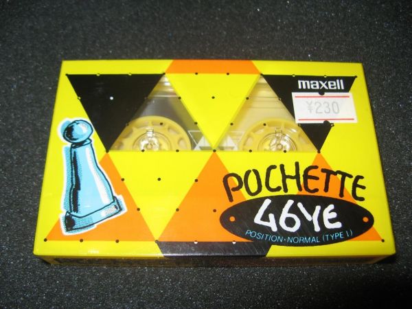 Аудиокассета Maxell Pochette Yellow 46 (JP) (1988 - 1989 г.)