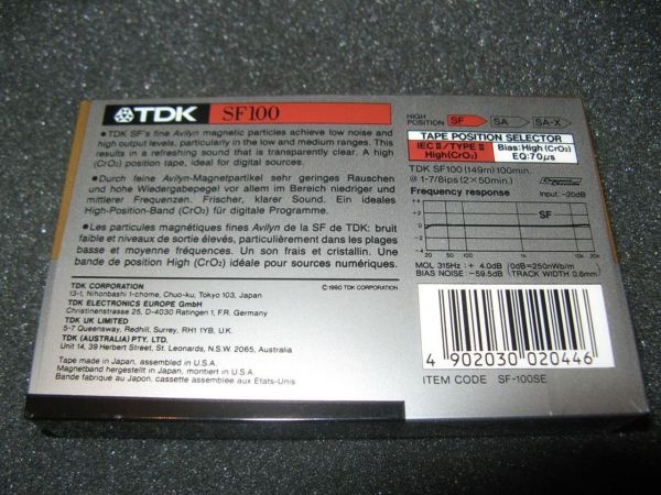 Аудиокассета TDK SF 100 (EU) (1990 - 1991 г. )