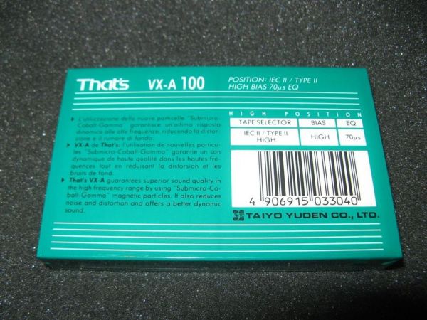 Аудиокассета That's VX-A 100 (EU) (1993 - 1995 г.)
