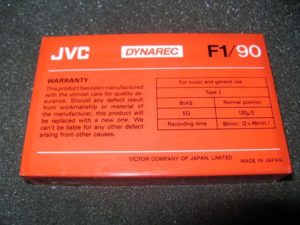 Аудиокассета JVC F1 90 (EU) (1983 - 1987 г.)